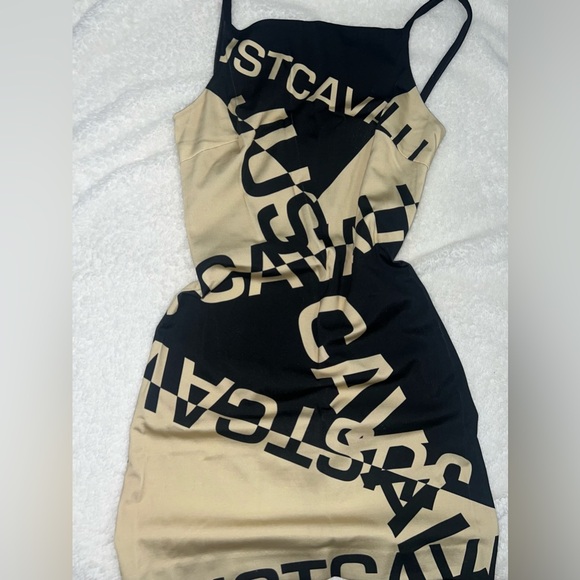 Roberto Cavalli Cream Bodycon Mini Dress Halter Night Out